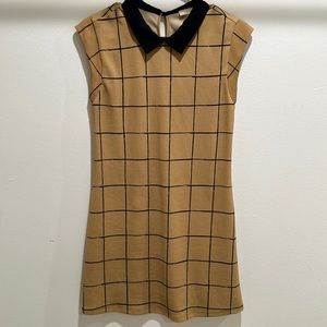 Black/tan Lush collared dress